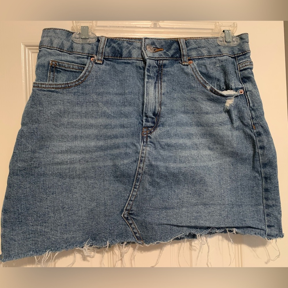 Wild fable distressed denim mini skirt